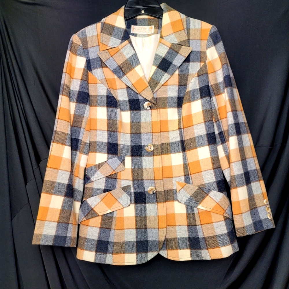 Pendleton Wool Jacket, Cream With Orange Yellow, … - image 1